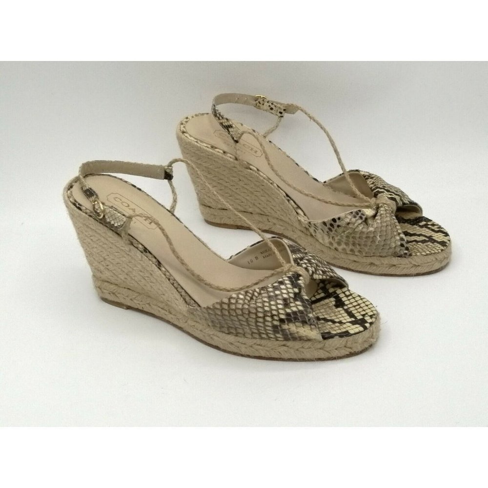 Coach Mirabelle Snakeskin Espadrille Wedge Sandals Women’s 9B